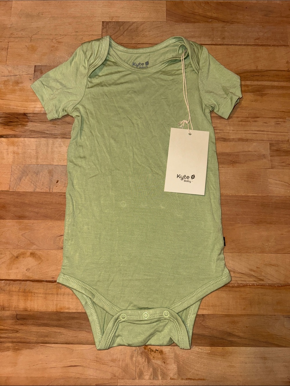 Kyte BABY Light Green Short-Sleeve Bamboo One-Piece